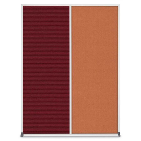 United Visual Products Double Door Radius Corkboard, 48"X36", S UV8003-SATIN-RUBBER